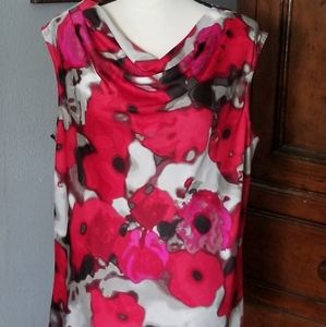 Ann Klein floral cowl blouse